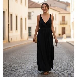 Garnet Hill Maxi Dress Womens S Stretchy Babydoll Summer Beachy Witchy Spring